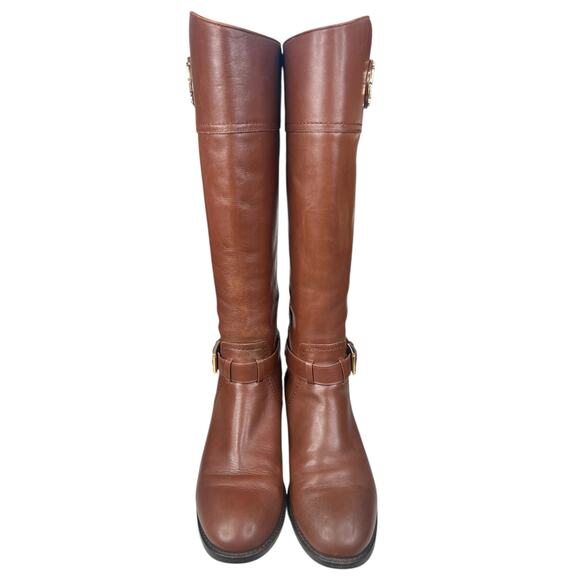 Tory Burch Women’s Adeline Brown Leather Tall Riding Boot Size US 8 - Picture 7 of 13